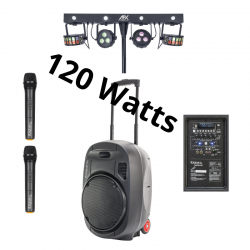 LOCATION ENCEINTE 120WATTS BT USB + LUMIERES PACKPORT+LIGHT120 - rer electronic