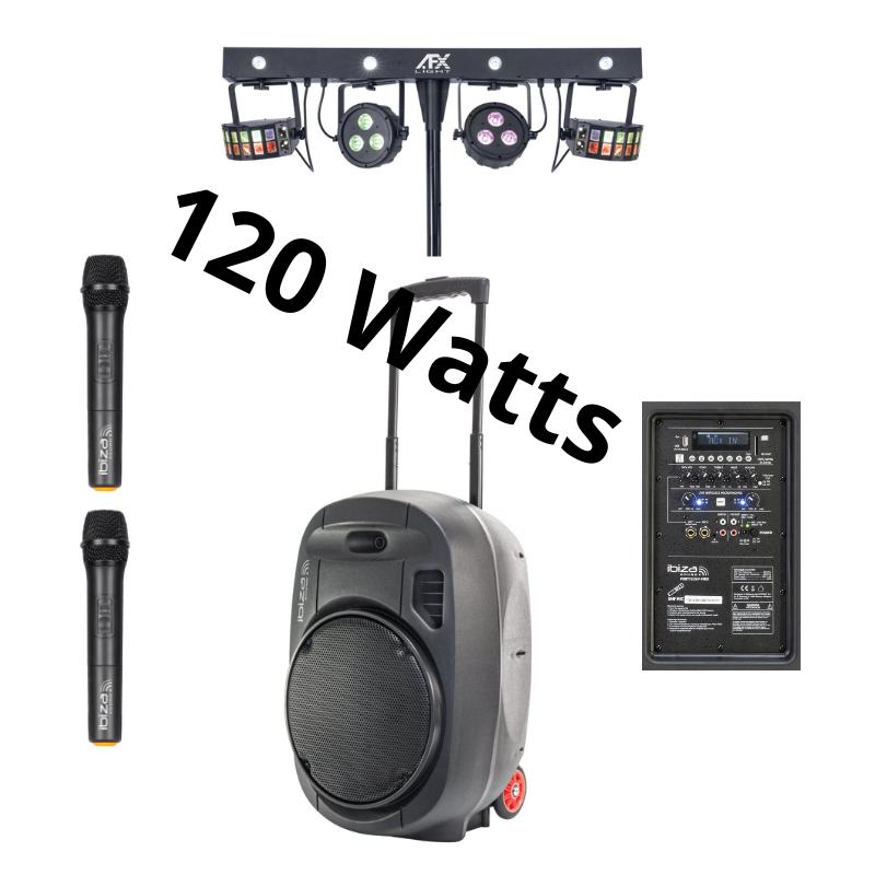 LOCATION ENCEINTE 120WATTS BT USB + LUMIERES