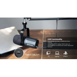 MICRO+BRAS PODCAST USB C ET XLR FDUCE SL40+ SL40+ - rer electronic