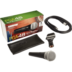 MICRO VOIX SHURE PGA48 + CABLE XLR 4.50M PGA48 - rer electronic