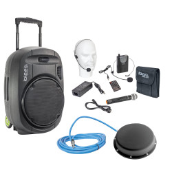SONORISATION PORTABLE AUTONOME NOIRE SPECIALE PISCINE AVEC HAUT-PARLEUR AQUATIQUE DE 30W PORT12UHF-WH-MKII-POOLPACK - rer ele...