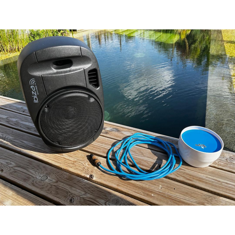 SONORISATION PORTABLE AUTONOME NOIRE SPECIALE PISCINE AVEC HAUT-PARLEUR AQUATIQUE DE 30W PORT12UHF-WH-MKII-POOLPACK - rer ele...