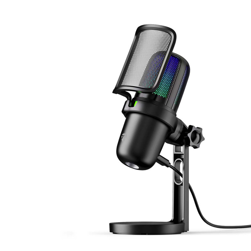 MICRO DE STREAMING USB NEDIS AVEC ANTI POP GSMIC210BK - rer electronic