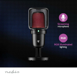 MICRO DE STREAMING USB NEDIS AVEC ANTI POP GSMIC210BK - rer electronic