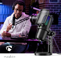 MICRO DE STREAMING USB NEDIS AVEC ANTI POP GSMIC210BK - rer electronic