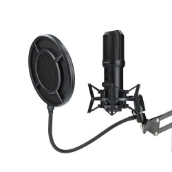 Microphone de Streaming USB Nedis avec bras articulé GSMIC410BK - rer electronic