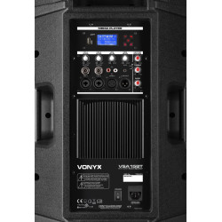 ENCEINTE AMPLIFIE VONYX 800W BT USB ENTREES MIC SUR ROULETTES VSA15BT VSA15BT - rer electronic