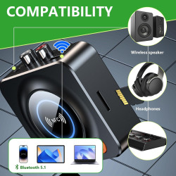 RECEPTEUR BLUETOOTH 5.3 SORTIE JACK ET RCA 40759 - rer electronic