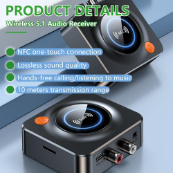 RECEPTEUR BLUETOOTH 5.3 SORTIE JACK ET RCA 40759 - rer electronic