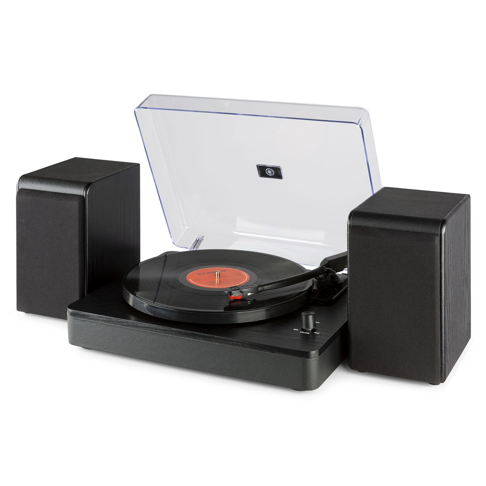 PLATINE DISQUE AVEC HAUT-PARLEURS NOIR + BLUETOOTH