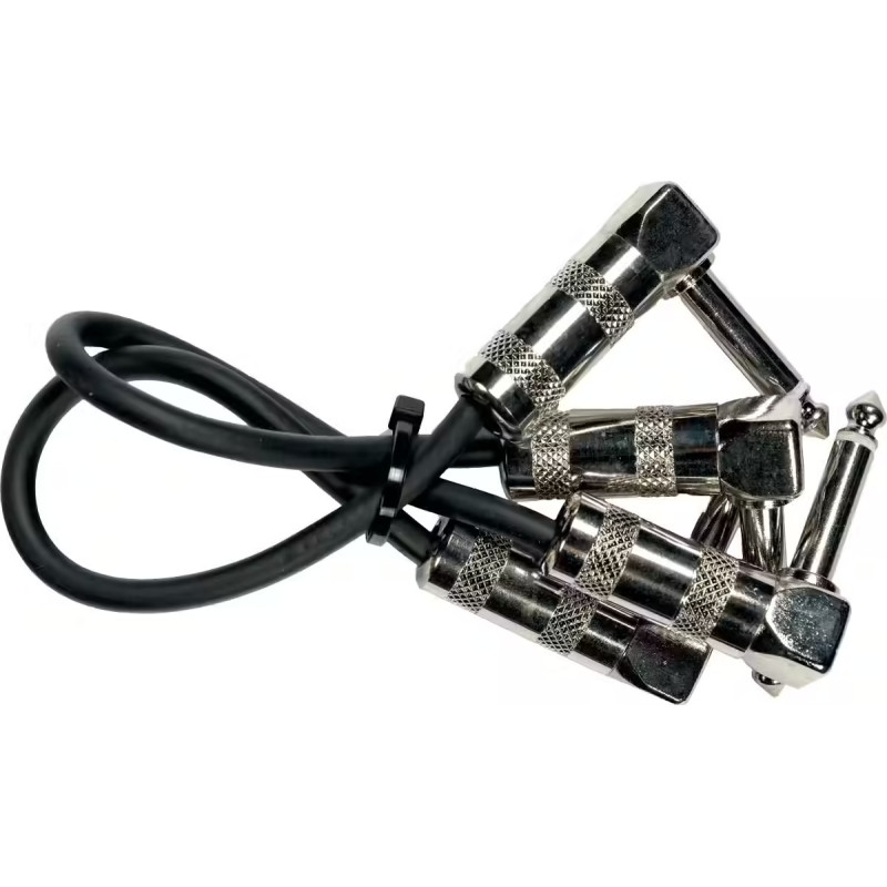 2 CORDONS PATCH JACK METAL COUDE 0.2MT P020C - rer electronic