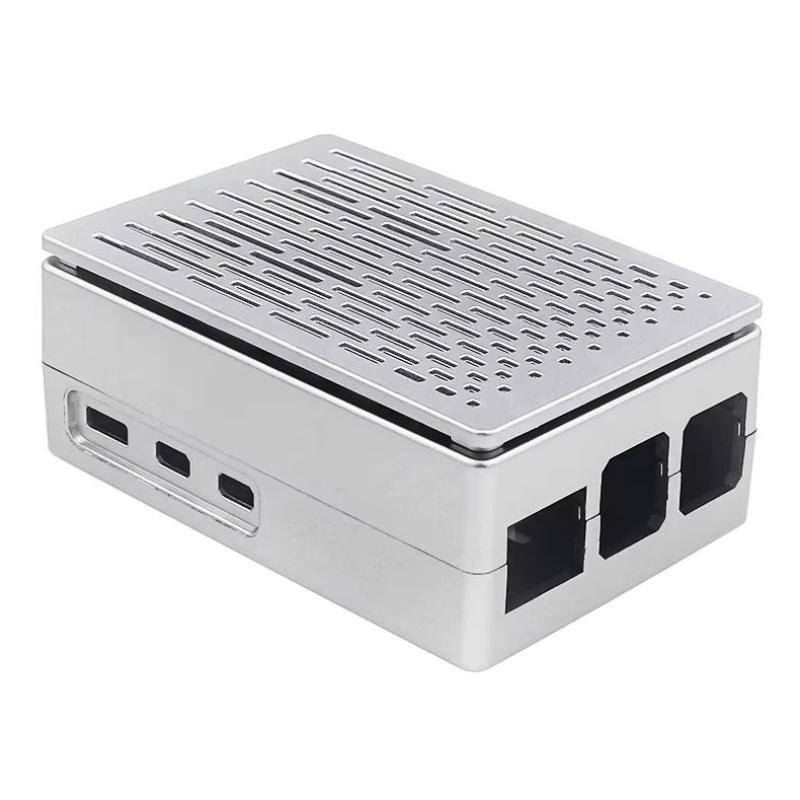 BOITIER + VENTILATEUR RASPBERRY PI5 ABS METALISE RASPVENT - rer electronic