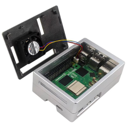 BOITIER + VENTILATEUR RASPBERRY PI5 ABS METALISE RASPVENT - rer electronic