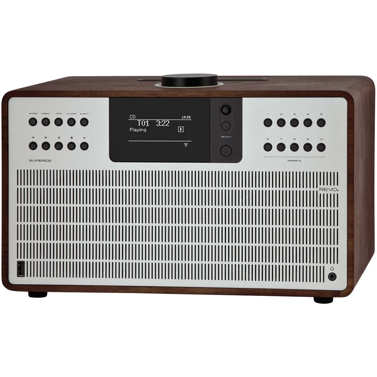 Revo Super CD ENCEINTE CD MULTIROOM DAB+ FM Bluetooth Noyer-Argenté