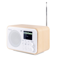 RADIO DAB+ MILAN SUR BATTERIE, COULEUR BOIS CLAIR 102.214 - rer electronic