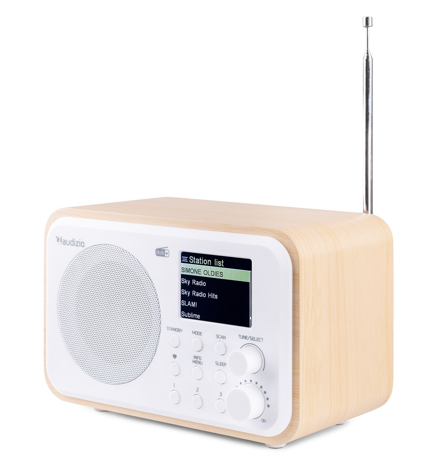 RADIO DAB+ MILAN SUR BATTERIE, COULEUR BOIS CLAIR