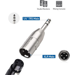ADAPTATEUR XLR/J SYMETRIQUE M/M XLR-3MJPSM - rer electronic