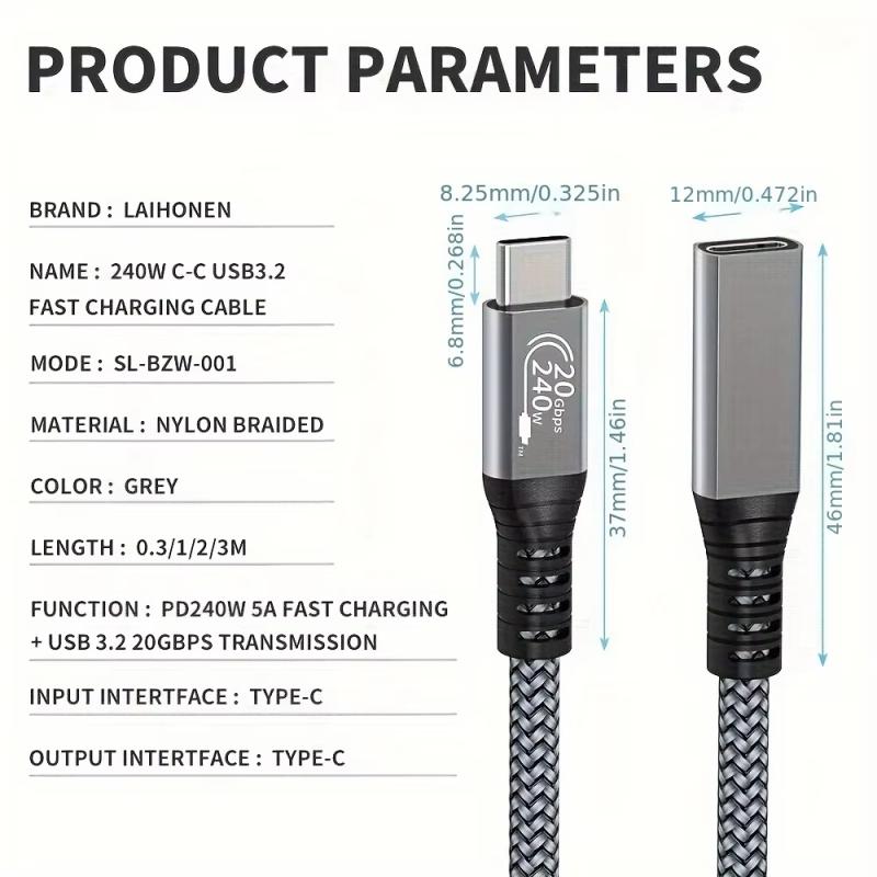CORDON RALLONGE USB C M/F 3MT RALL3MT - rer electronic
