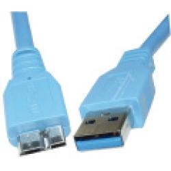 CORDON USB A / MICRO PLAT BLEU 1MT DISQUE DUR EXT 6027096 - rer electronic