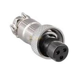 FICHE GX12 DIN 3B 9MM FEMELLE GX12F3P - rer electronic