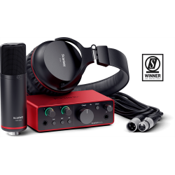 PACK FOCUSRITE 4TH GEN CARTE SON SCARLETT SOLO+CASQUE+MIC PACKSCARLETT - rer electronic