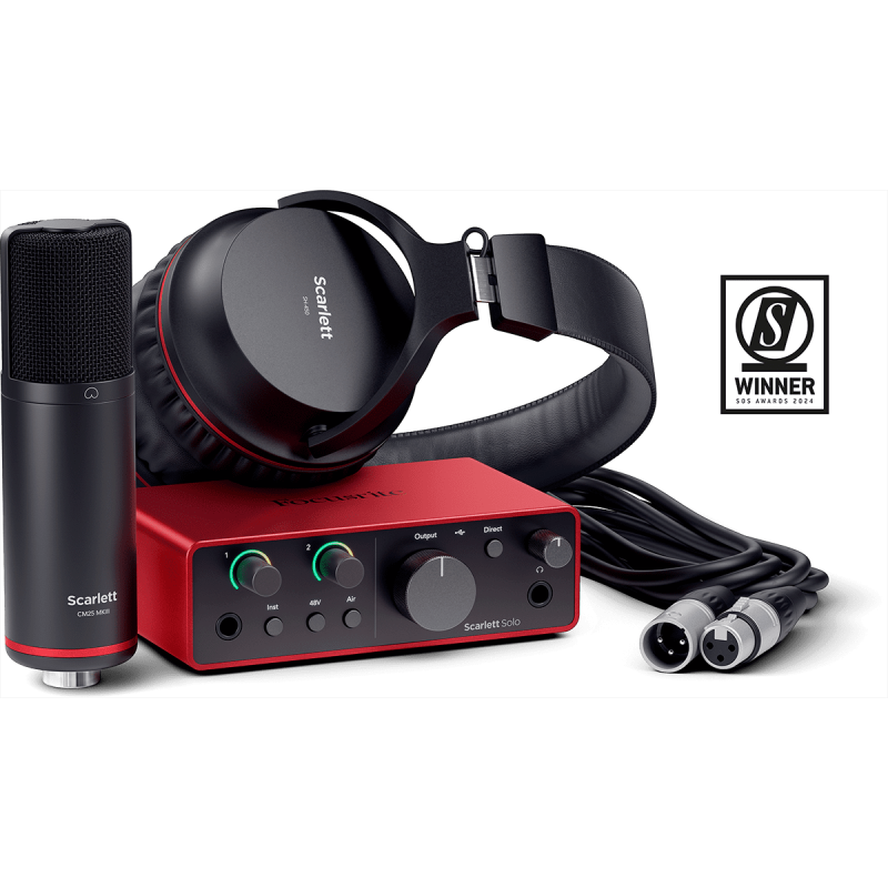 PACK FOCUSRITE 4TH GEN CARTE SON SCARLETT SOLO+CASQUE+MIC PACKSCARLETT - rer electronic
