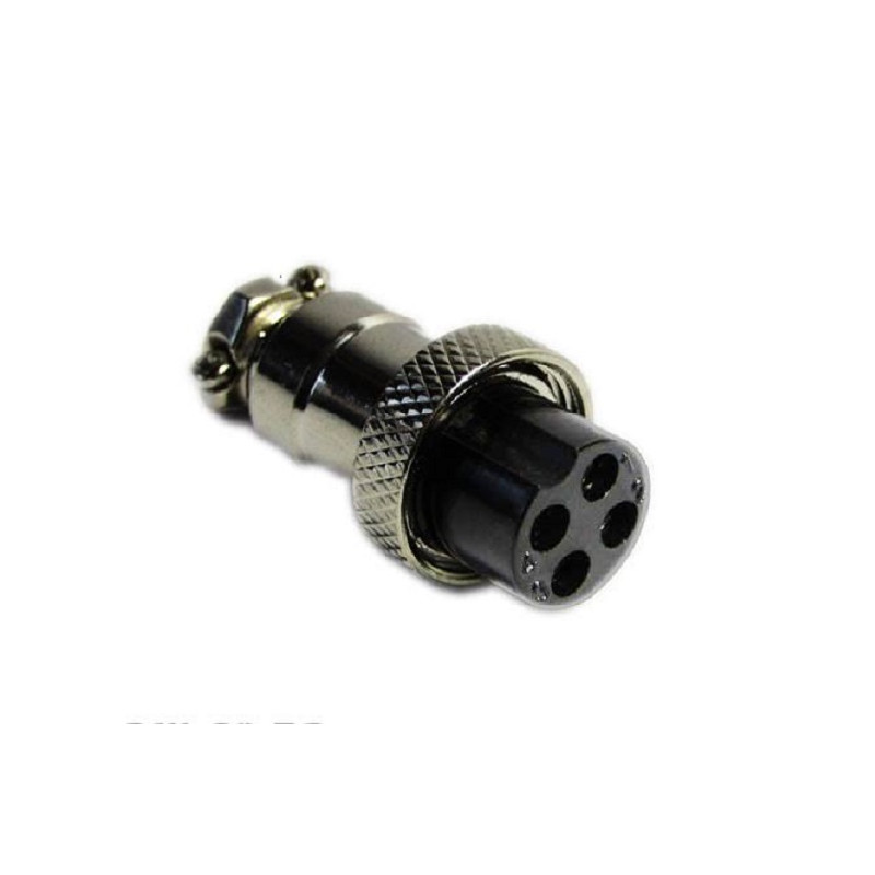 FICHE GX12 DIN 4 FEM 9MM VERROUILLABLE GX123F - rer electronic