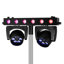 LOCATION 2 BARRES LYRE WASH + LED - FUZE TWIN +RACK + 2 PIEDS FUZZTWIN - rer electronic