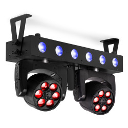 LOCATION 2 BARRES LYRE WASH + LED - FUZE TWIN +RACK + 2 PIEDS FUZZTWIN - rer electronic