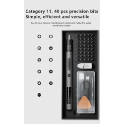 COFFRET TOURNEVIS ELECTRIQUE + 50 EMBOUTS+ CABLE USB C JM-Y02 - rer electronic