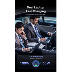 CHARGEUR RAPIDE VENTION 165W 2XUSB-C 1XUSB-A ALLUME CIGARE FAST165 - rer electronic