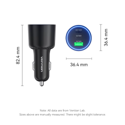 CHARGEUR RAPIDE VENTION 165W 2XUSB-C 1XUSB-A ALLUME CIGARE FAST165 - rer electronic