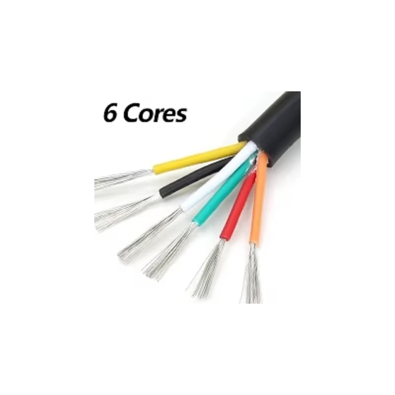 CABLE NOIR 6 CONDUCTEURS 1mm2 18AWG AU ML 6cd1mm2 - rer electronic