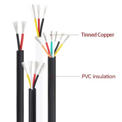 CABLE NOIR 6 CONDUCTEURS 1mm2 18AWG AU ML 6cd1mm2 - rer electronic