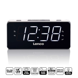 Radio-réveil PLL FM grand et clair écran LED 1.8" Blanc CR-18 DOIN-RP05 - rer electronic