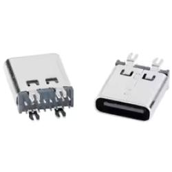 CONNECTEUR USB C FEMELLE VERTICAL TRAVERSANT 16PIN USBCVERTRAV - rer electronic