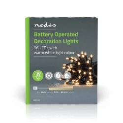 Éclairage de Noël Guirlande lumineuse de 7,2 m avec 96 LED sur un câble noir CLBO96 - rer electronic