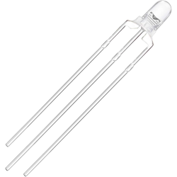 LED 3MM BICOLORE 3 PIN ROUGE ET BLEU ANODE COMMUNE OPKLB3WEGW - rer electronic