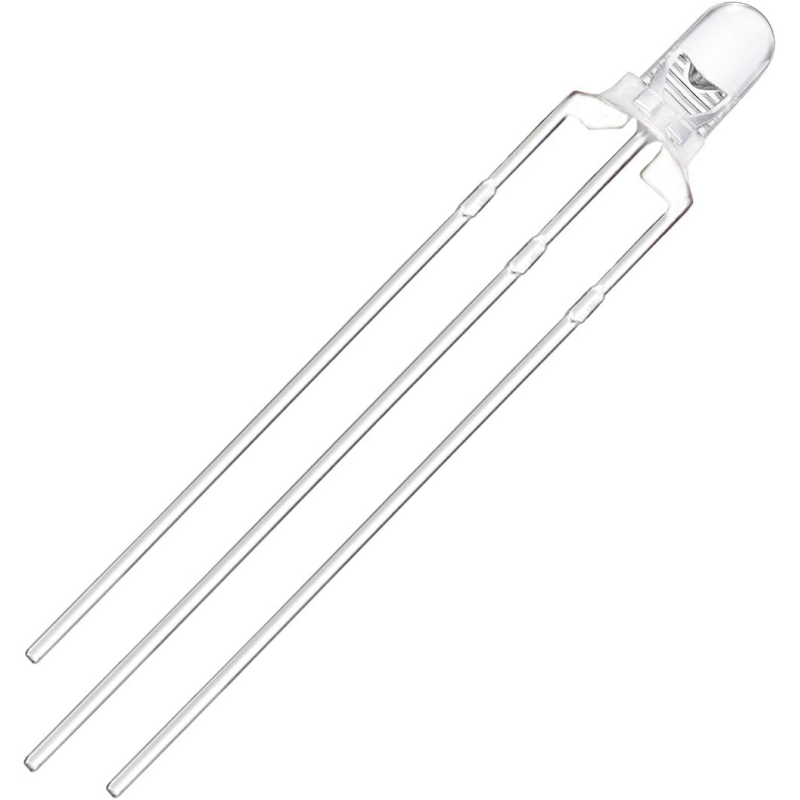 LED 3MM BICOLORE 3 PIN ROUGE ET BLEU ANODE COMMUNE OPKLB3WEGW - rer electronic
