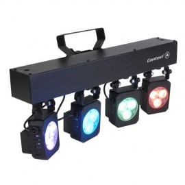 Rampe de quatre projecteurs à LEDs tricolores 3W CONTEST TRI4U - rer electronic