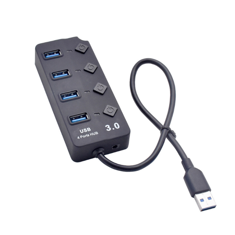 Répartiteur USB 4 3.0 ports avec interrupteur - Répartiteur de