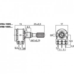 POT 500K ST LOG VRA-100S500 - rer electronic