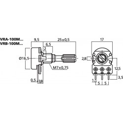 POT 500K ST LIN VRB-100S500 - rer electronic