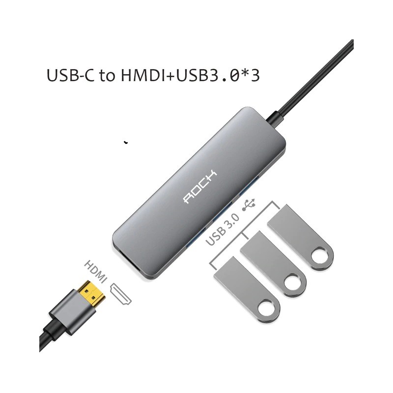 CONVERT USB C VERS HDMI + 3USB 3.0 CMP-USBHDMI10 - rer electronic