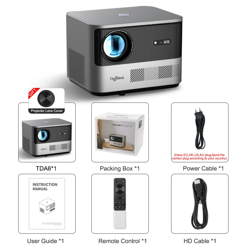 Vidéoprojecteur TDA6 Full HD 1080P, Vidéo 4K, WiFi 5G, Android TDA6 - rer electronic Vidéoprojecteur TDA6 Full HD 1080P, Vidéo 4K, WiFi 5G, Android TDA6 - rer electronic